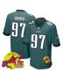 Moro Ojomo 97 Philadelphia Eagles Super Bowl LIX New Orleans Patch Game Men Jersey – Midnight Green