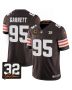Myles Garrett 95 Cleveland Browns Jim Brown Memorial Patch Game Men Jersey – Brown