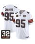 Myles Garrett 95 Cleveland Browns Jim Brown Memorial Patch Game Men Jersey – White