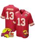 Nazeeh Johnson 13 Kansas City Chiefs Super Bowl LIX New Orleans Patch Game Men Jersey – Red
