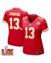 Nazeeh Johnson #13 Kansas City Chiefs Super Bowl LIX Women’s Jersey – Red