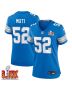 Netane Muti #52 Detroit Lions Super Bowl LIX Women’s Jersey – Blue