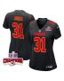 Nic Jones 31 Kansas City Chiefs Super Bowl LVIII Champions 4 Stars Patch Fashion Game Women Jersey – Carbon Black