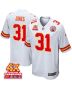 Nic Jones 31 Kansas City Chiefs Super Bowl LVIII Champions 4X Game Men Jersey – White