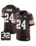 Nick Chubb 24 Cleveland Browns Jim Brown Memorial Patch Game Men Jersey – Brown