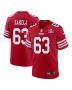 Nick Zakelj 63 San Francisco 49ers Super Bowl LVIII Patch Game Men Jersey – Scarlet