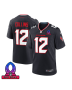 Nico Collins 12 Houston Texans 2025 Pro Bowl Patch Game Men Jersey – Navy