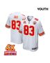 Noah Gray 83 Kansas City Chiefs Super Bowl LVIII Champions 4X Game YOUTH Jersey – White
