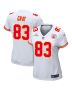 Noah Gray 83 Kansas City Chiefs Super Bowl LVIII Patch Game Women Jersey – White