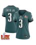 Nolan Smith Jr. #3 Philadelphia Eagles Super Bowl LIX Women’s Jersey – Midnight Green