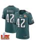 Oren Burks #42 Philadelphia Eagles Super Bowl LIX Jersey – Men’s – Midnight Green