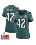 Oren Burks #42 Philadelphia Eagles Super Bowl LIX Women’s Jersey – Midnight Green