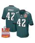 Oren Burks 42 Philadelphia Eagles Super Bowl LIX Champions Patch Game Men Jersey – Midnight Green