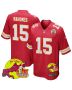 Patrick Mahomes 15 Kansas City Chiefs Super Bowl LIX New Orleans Patch Game Men Jersey – Red