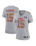 Patrick Mahomes 15 Kansas City Chiefs Super Bowl LVIII Atmosphere Fashion Game Women Jersey – Gray