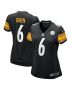 Patrick Queen 6 Pittsburgh Steelers Game Women Jersey – Black