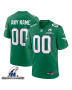 Philadelphia Eagles NFC Championship Patch Alternate Game Men Custom Jersey – Kelly Green