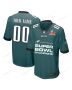 Philadelphia Eagles Super Bowl LIX Champions Straight Text Game Men Custom Jersey – Midnight Green