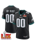 Philadelphia Eagles Super Bowl LIX Patch Alternate Game Men Custom Jersey – Black