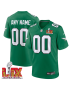 Philadelphia Eagles Super Bowl LIX Patch Alternate Game Men Custom Jersey – Kelly Green