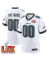 Philadelphia Eagles Super Bowl LIX Patch Game Men Custom Jersey – White