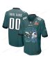Philadelphia Eagles Vs. Buffalo Bills Super Bowl LIX Game Men Custom Jersey – Midnight Green