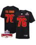 Prince Tega Wanogho 76 Kansas City Chiefs Super Bowl LVIII Champions 4 Stars Patch Fashion Game YOUTH Jersey – Carbon Black