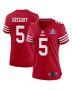 Randy Gregory 5 San Francisco 49ers Super Bowl LVIII Patch Game Women Jersey – Scarlet