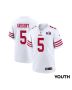 Randy Gregory 5 San Francisco 49ers Super Bowl LVIII Patch Game YOUTH Jersey – White