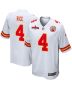Rashee Rice 4 Kansas City Chiefs AFC Champions Patch Game Men Jersey – White