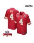 Rashee Rice 4 Kansas City Chiefs Super Bowl LVIII Champions 4 Stars Patch Game YOUTH Jersey – Red
