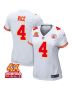 Rashee Rice 4 Kansas City Chiefs Super Bowl LVIII Champions 4X Game Women Jersey – White