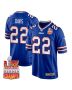 Ray Davis 22 Buffalo Bills Super Bowl LIX Champions Patch Game Men Jersey – Royal