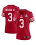 Ray-Ray McCloud III 3 San Francisco 49ers Super Bowl LVIII Patch Game Women Jersey – Scarlet