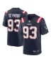 Richard Seymour 93 New England Patriots Men Retired Game Jersey – Navy
