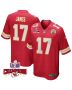 Richie James 17 Kansas City Chiefs Super Bowl LVIII Champions 4 Stars Patch Game Men Jersey – Red