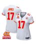 Richie James 17 Kansas City Chiefs Super Bowl LVIII Champions 4X Game Women Jersey – White