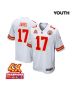 Richie James 17 Kansas City Chiefs Super Bowl LVIII Champions 4X Game YOUTH Jersey – White