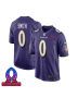 Roquan Smith 0 Baltimore Ravens 2025 Pro Bowl Patch Game Men Jersey – Purple