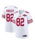 Ross Dwelley 82 San Francisco 49ers NFC Champions Patch Game Men Jersey – White