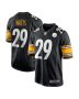Ryan Watts 29 Pittsburgh Steelers Game Men Jersey – Black