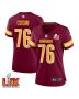 Sam Cosmi #76 Washington Commanders Super Bowl LIX Women’s Jersey – Burgundy