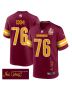 Sam Cosmi 76 Washington Commanders Super Bowl LIX Champions Patch ‘New Orleans – Where Passion Ignites’ EMBROIDERED Game Men Jersey – Burgundy