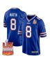 Sam Martin 8 Buffalo Bills Super Bowl LIX Champions Patch Game Men Jersey – Royal