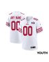 San Francisco 49ers Super Bowl LVIII Patch Game YOUTH Custom Jersey – White