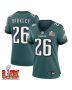 Saquon Barkley #26 Philadelphia Eagles Super Bowl LIX Women’s Jersey – Midnight Green