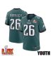 Saquon Barkley #26 Philadelphia Eagles Super Bowl LIX YOUTH Jersey – Midnight Green