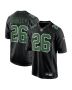 Saquon Barkley 26 Philadelphia Eagles Fashion Game Men Jersey – Carbon Black/Kelly Green