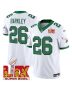Saquon Barkley 26 Philadelphia Eagles Kelly Green Super Bowl Champions LIX Patch Vapor Limited Jersey – White