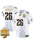 Saquon Barkley 26 Philadelphia Eagles Super Bowl LIX Champions Gold Vapor Limited Jersey – White Gold